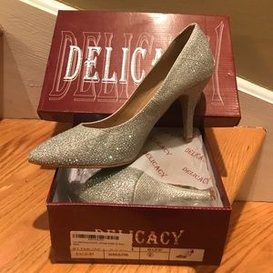 Silver Glitter Pumps